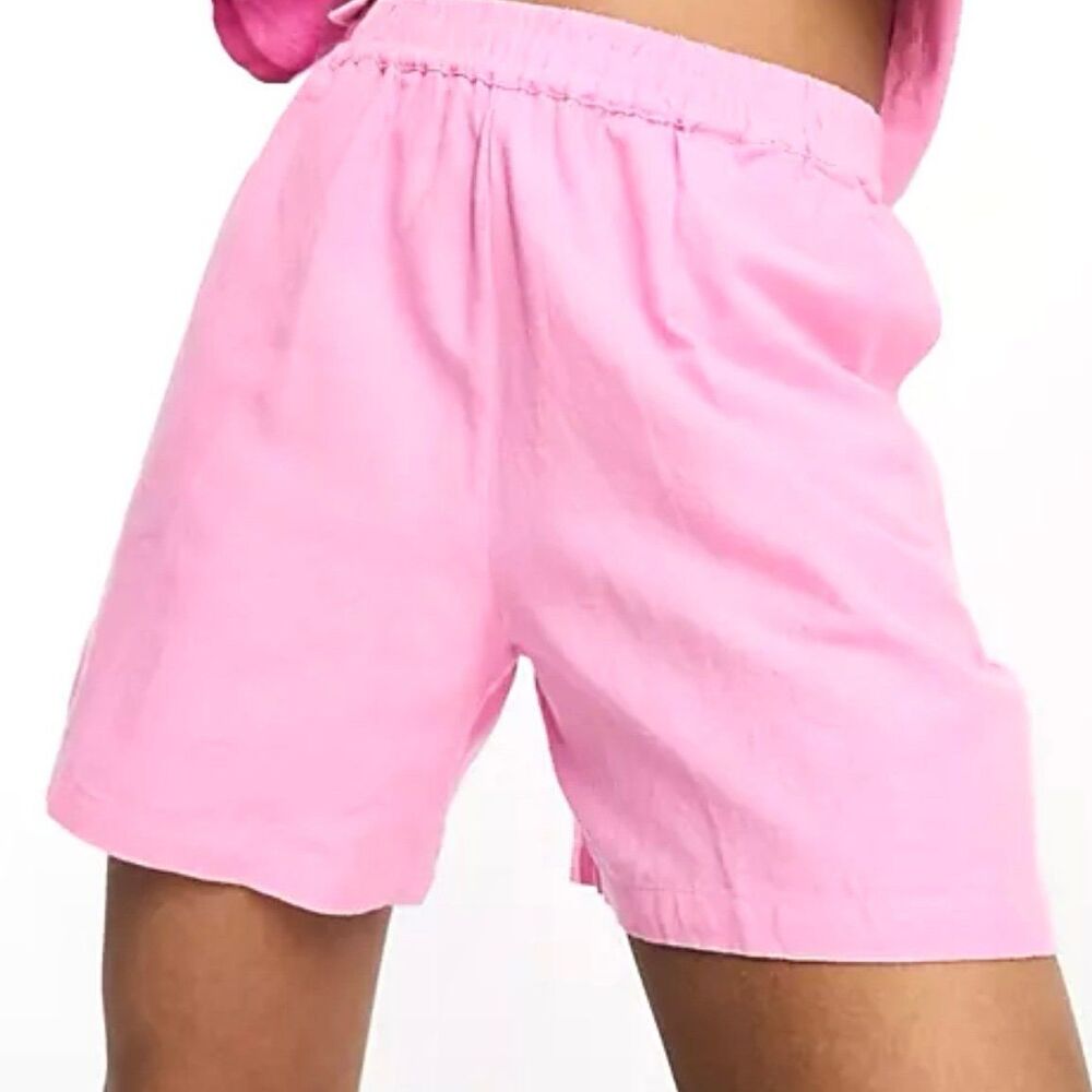 Free People Pink Elastic-Waist Shorts